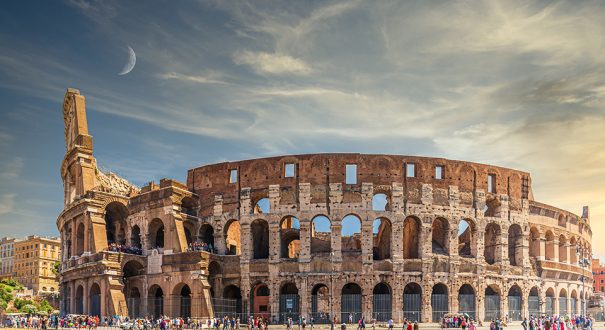 Breathtaking shot of the Colosseum amphitheatre located in Rome, Italy