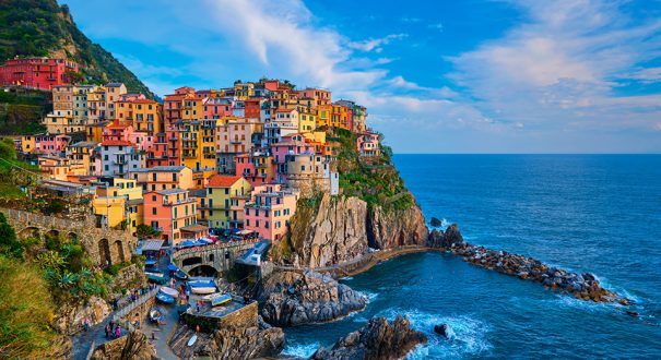 Manarola village on sunset, Cinque Terre, Liguria, Italy